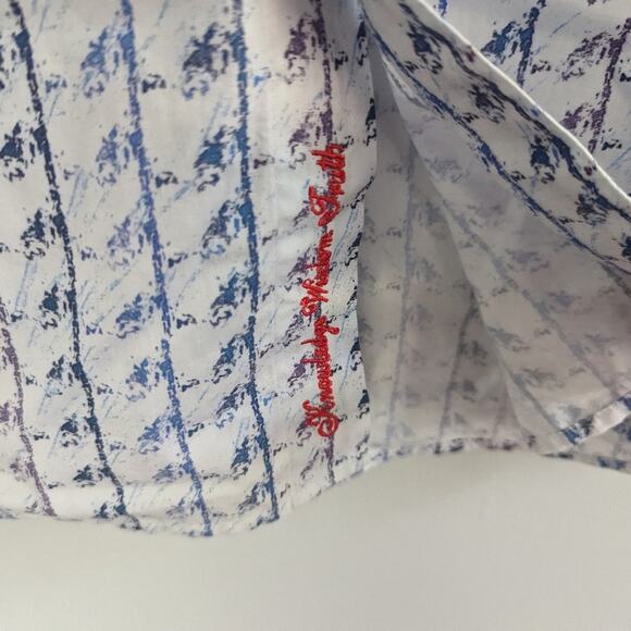 Men's Robert Graham Blue White Navy Button Down Large Knowledge Wisdom Truth - Picture 6 of 6